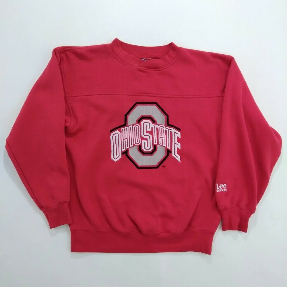 VTG 90's Lee Sport Men's Ohio State Buckeyes Sweater Size L/XL Embroidered